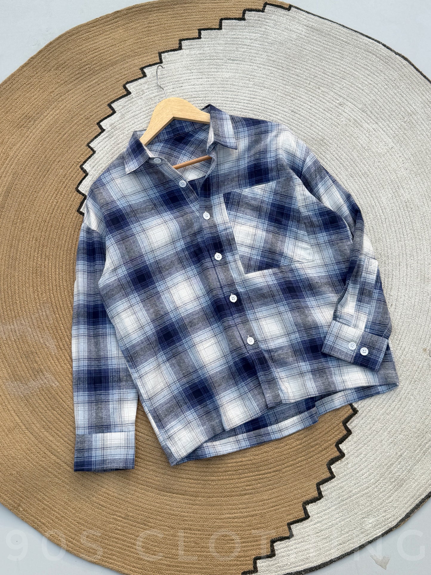 Boxy Ocean Fog Full sleeve shirt.