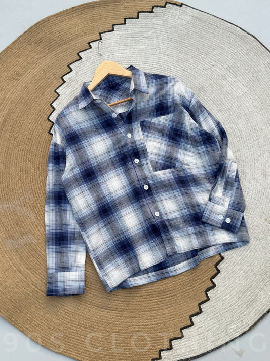 Boxy Ocean Fog Full sleeve shirt.