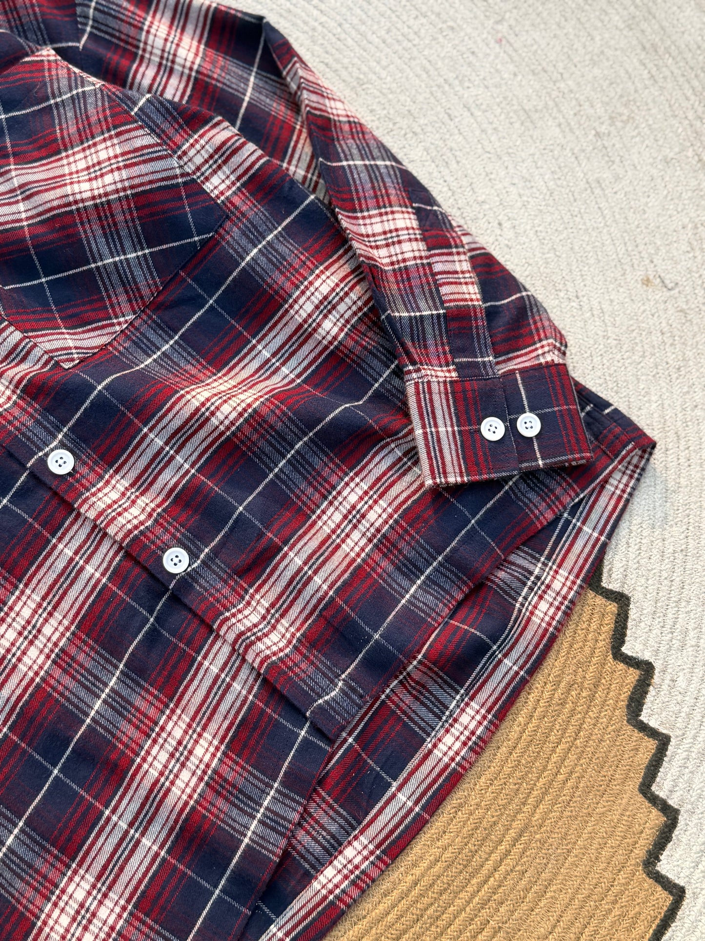 Boxy Wine Check Full sleeve shirt.