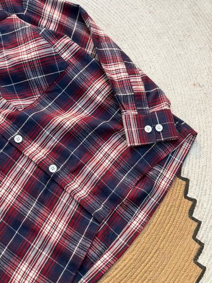 Boxy Wine Check Full sleeve shirt.