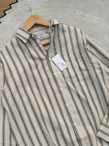 Premium Textured Desert Sand Stripe Boxy Shirt