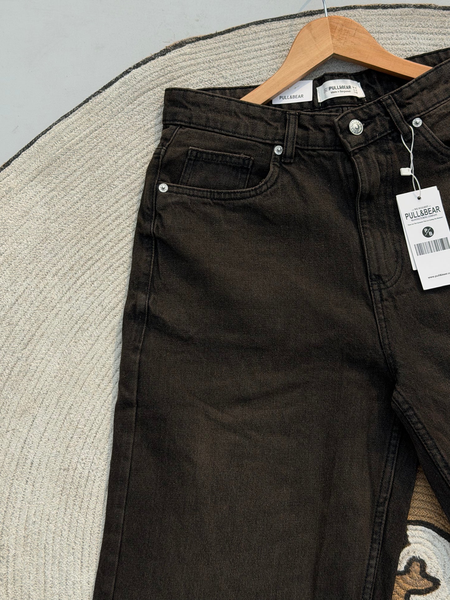 Baggy-Fit Washed Graphite Denim Pant