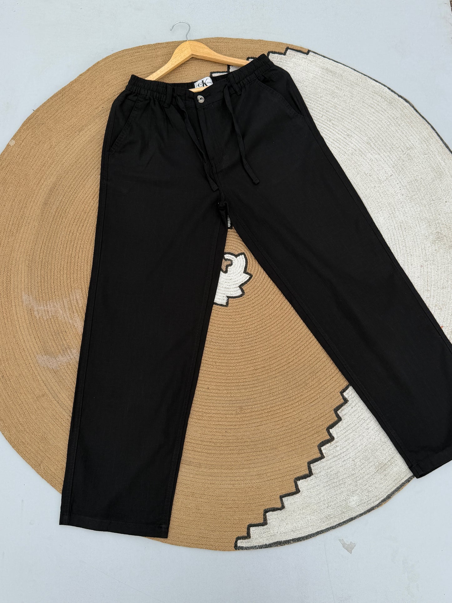 Baggy Black Linen Pants