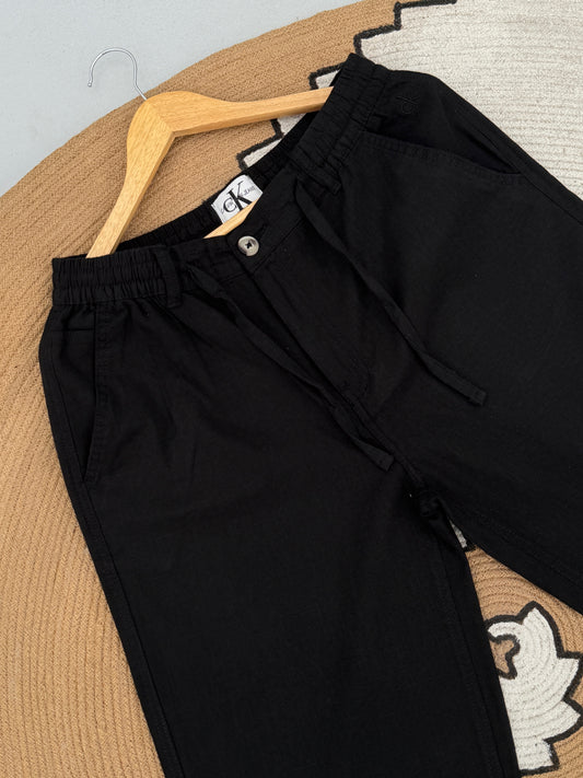 Baggy Black Linen Pants
