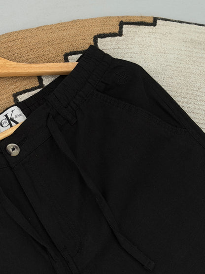 Baggy Black Linen Pants