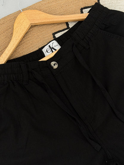 Baggy Black Linen Pants