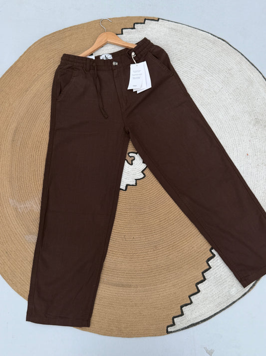 Baggy Coffee Linen Pants